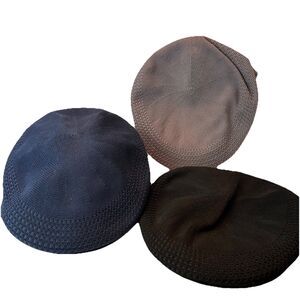 Set of 3 Epoch Newsboy Hats Cap Gray  Black & Blue Sz M & L Breathable